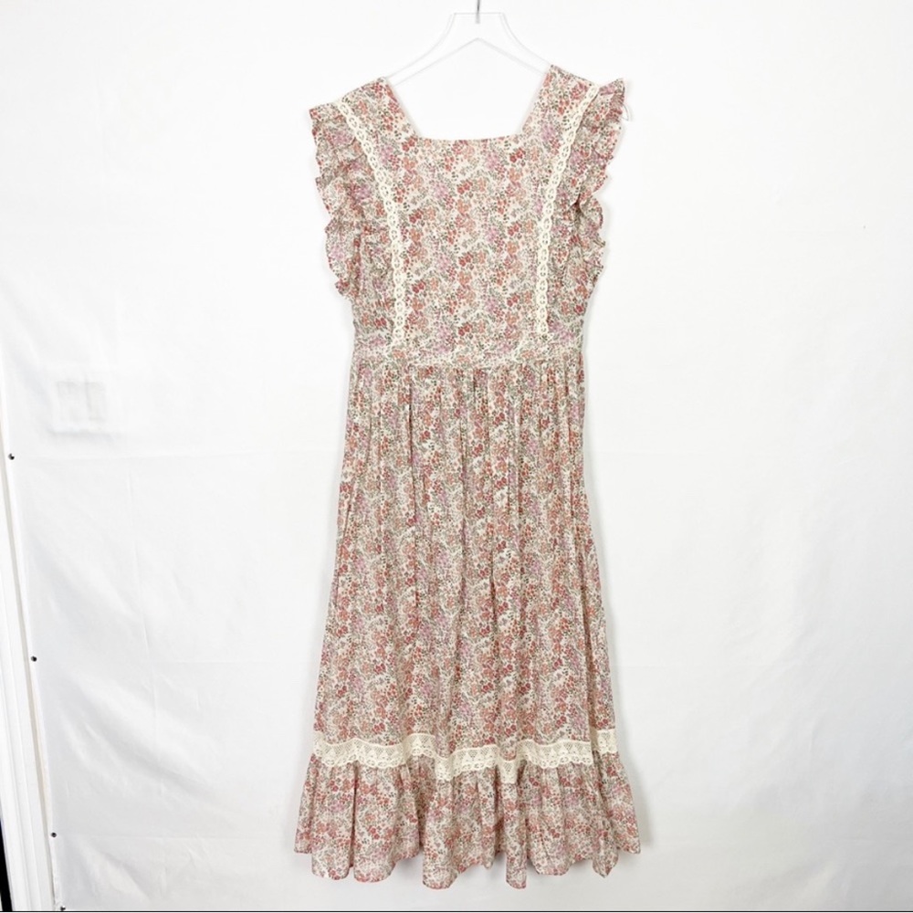 ❤️sold❤️ CHRISTY DAWN sleeveless ruffle lace floral maxi dress M